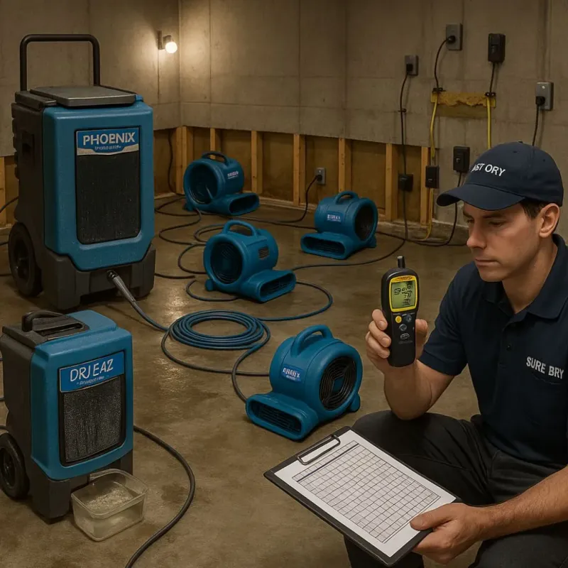 Structural Drying and Dehumidification process in Drew County, AR